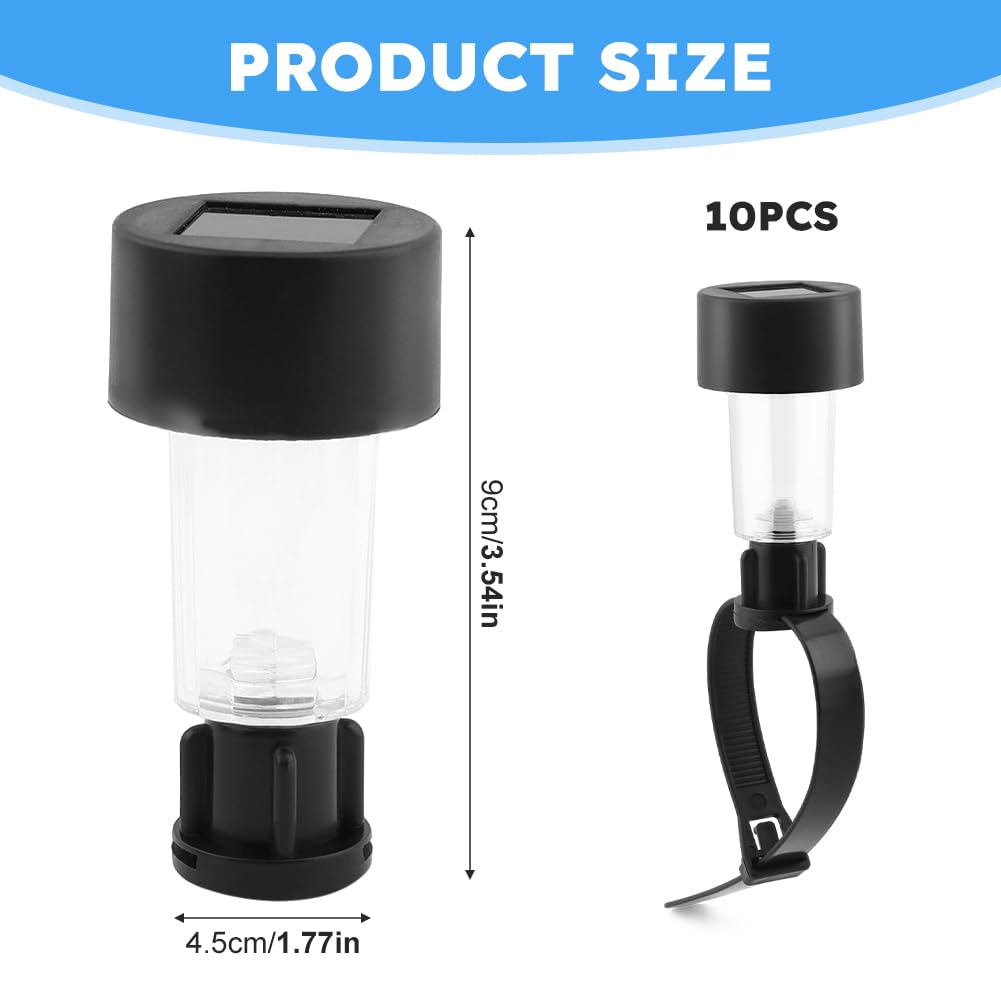 Trasylph 10PCS Solar Colorful Lights for Framed Above Ground Pools, Waterproof Swimming Pool Accessories Lights, Outdoor Yard Garden Pools Decoration Night Light