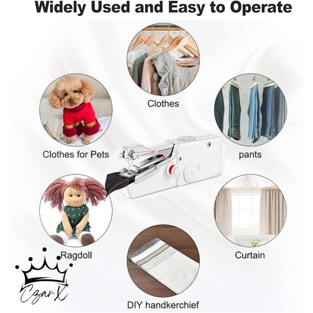 CzarX Electric Handheld Sewing Machine For Stitching|New & Improved|Mini Portable Handheld Sewing Machine For Home
