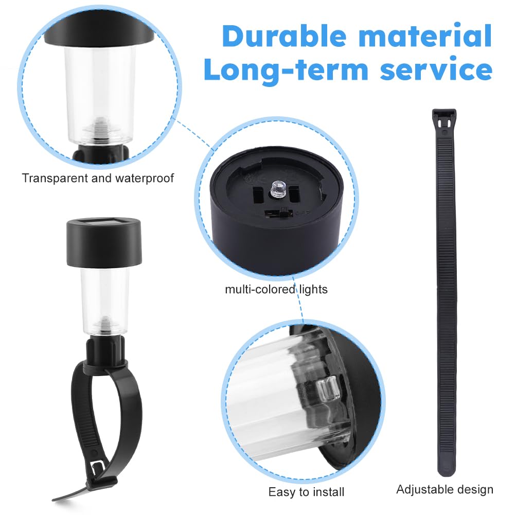 Trasylph 10PCS Solar Colorful Lights for Framed Above Ground Pools, Waterproof Swimming Pool Accessories Lights, Outdoor Yard Garden Pools Decoration Night Light