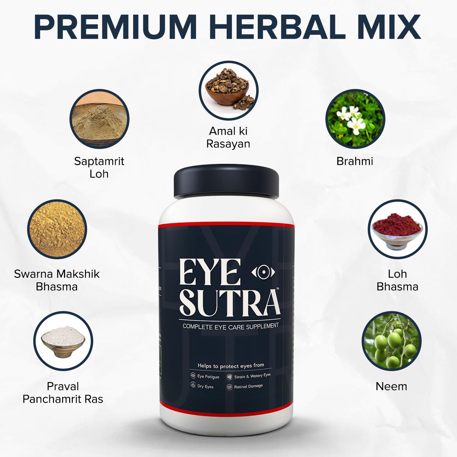 Herbal Deck Eye Sutra - Natural Eye Care Supplement for Optimal Vision and Wellness | Helps in Eye Vision Care Strain, Dryness, Redness & Itchingn