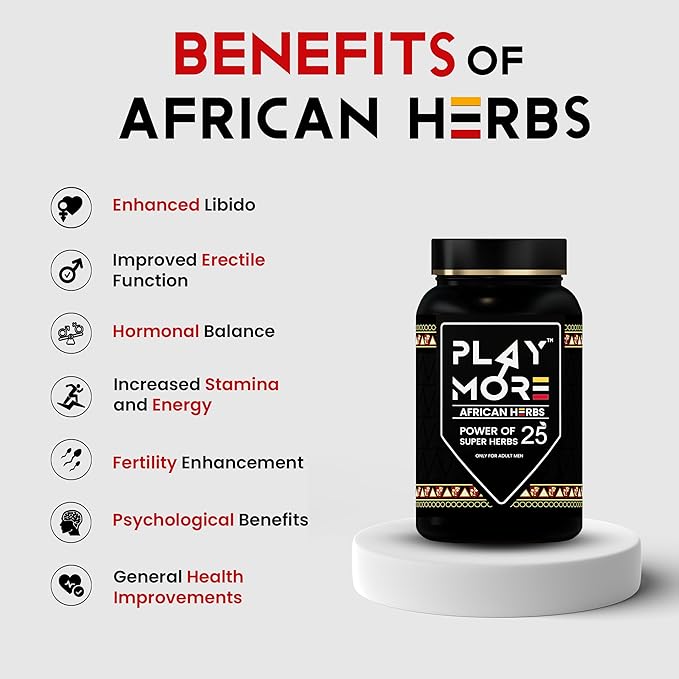 Herbal Deck Play MORE Powder for Men – African Herbal Formula | Boost Energy, Stamina, Vitality & Immunity | Supports Reproductive Health Naturally  |