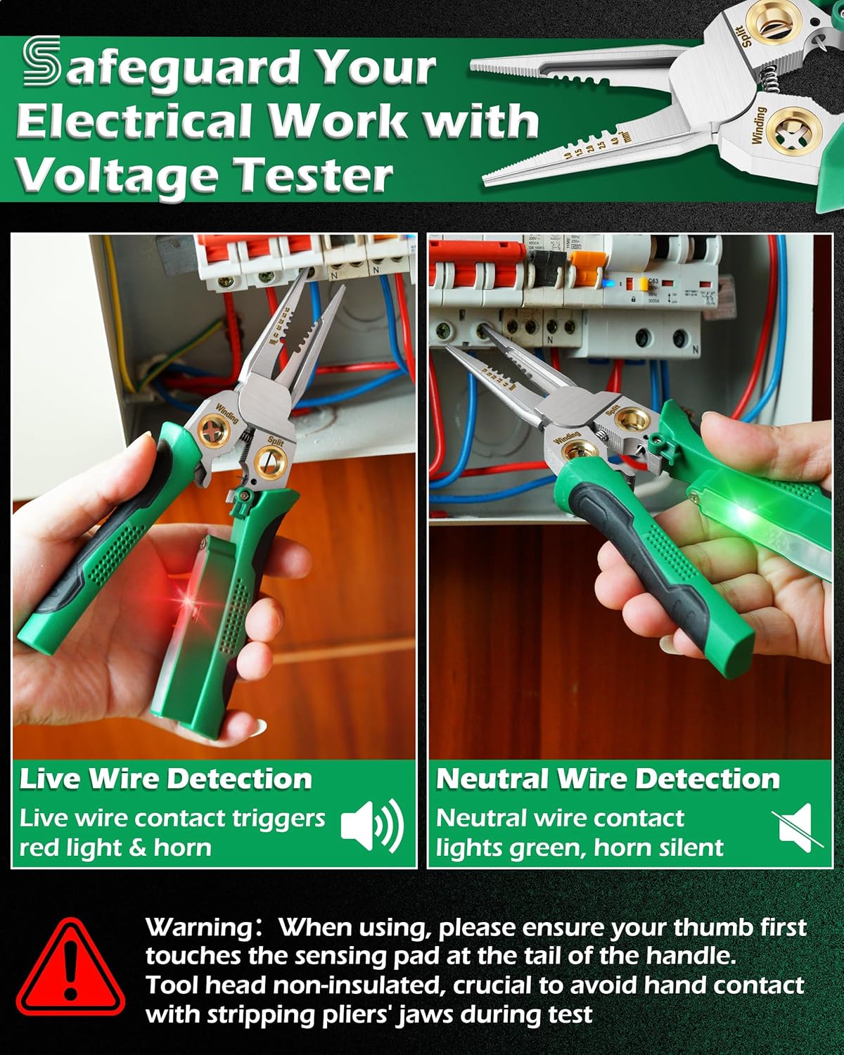 Fiaitio 8 In 1 Wire Stripper with Voltage Tester