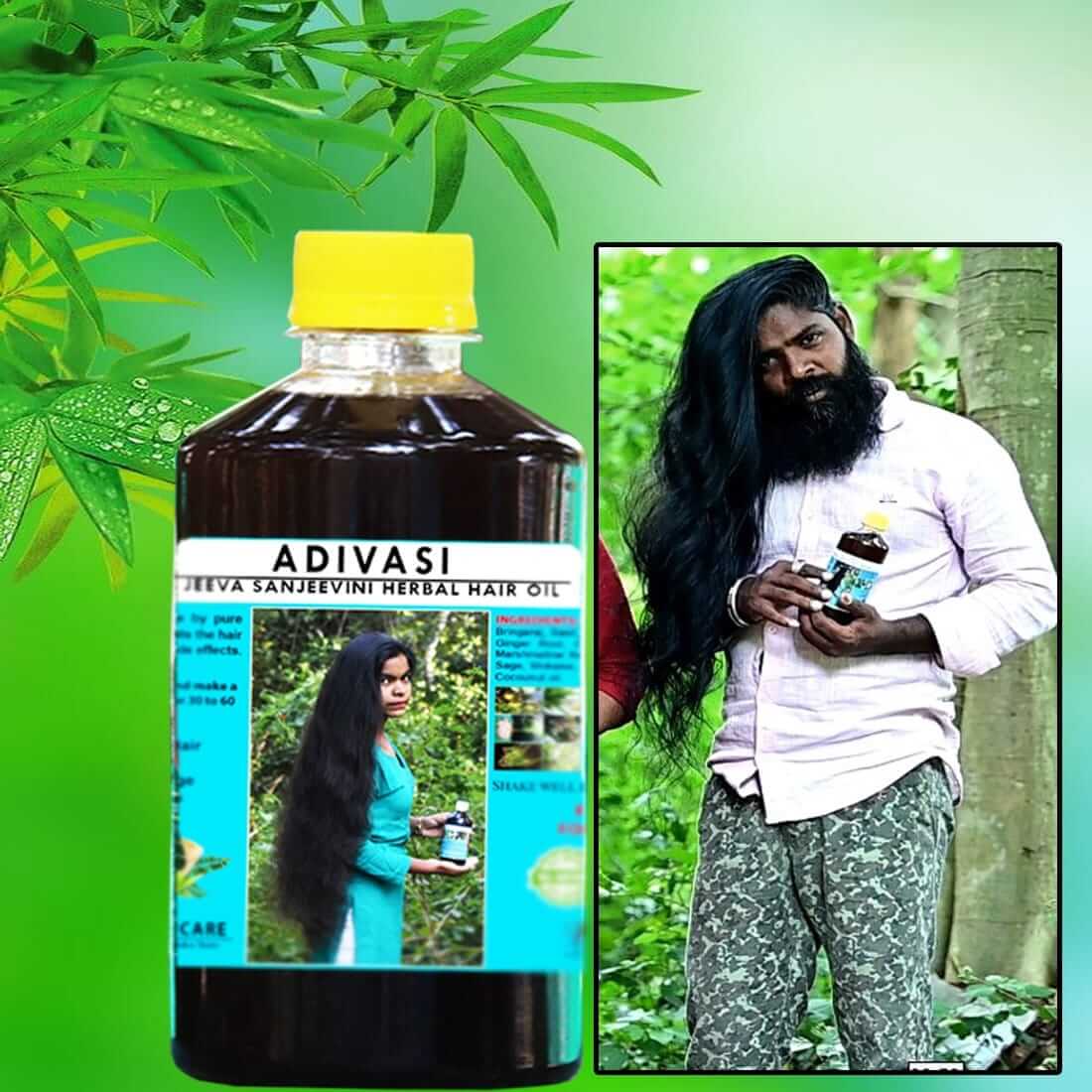 🍃ORIGINAL ADIVASI HERBAL HAIR OIL 100ML ( PACK OF 2 ) 200ML