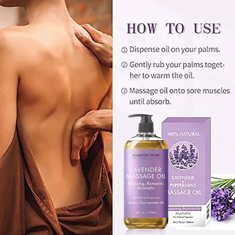 Lavender Infused Massage Oil – 100% Organic, Ideal for Sensual Body Care | BUY 1 GET 1 FREE |⭐️⭐️⭐️⭐️ 4.9/5 Reviews