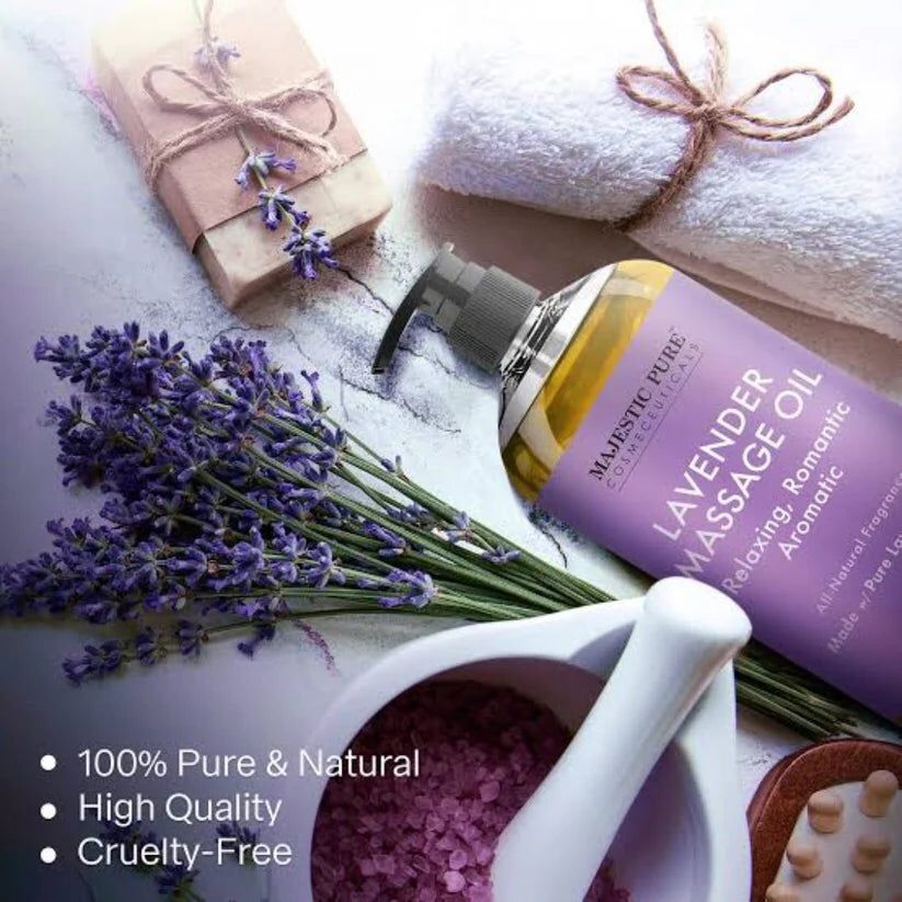 Lavender Infused Massage Oil – 100% Organic, Ideal for Sensual Body Care | BUY 1 GET 1 FREE |⭐️⭐️⭐️⭐️ 4.9/5 Reviews