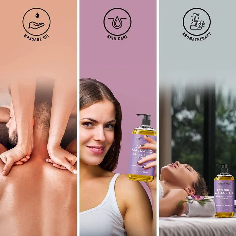 Lavender Infused Massage Oil – 100% Organic, Ideal for Sensual Body Care | BUY 1 GET 1 FREE |⭐️⭐️⭐️⭐️ 4.9/5 Reviews