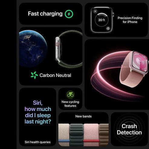 Series 9 SmartWatch PREMIUM QUALITY (45mm, GPS + Cellular, Fitness Tracker, Long-Lasting Battery, Always-On Retina Display, 1-Year Warranty) | Easy 15-Day Returns