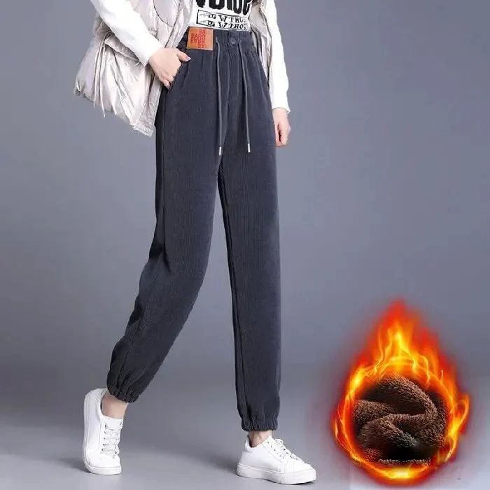 💖Women's high-waisted pants with warm fleece lining