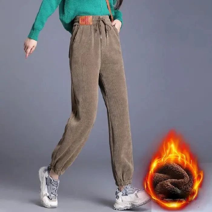 💖Women's high-waisted pants with warm fleece lining
