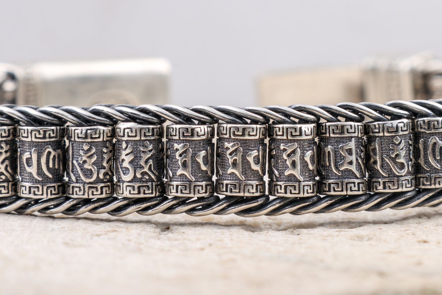 VajraSpirit™️ Buddhist Prayer Silver Wheel Bracelet