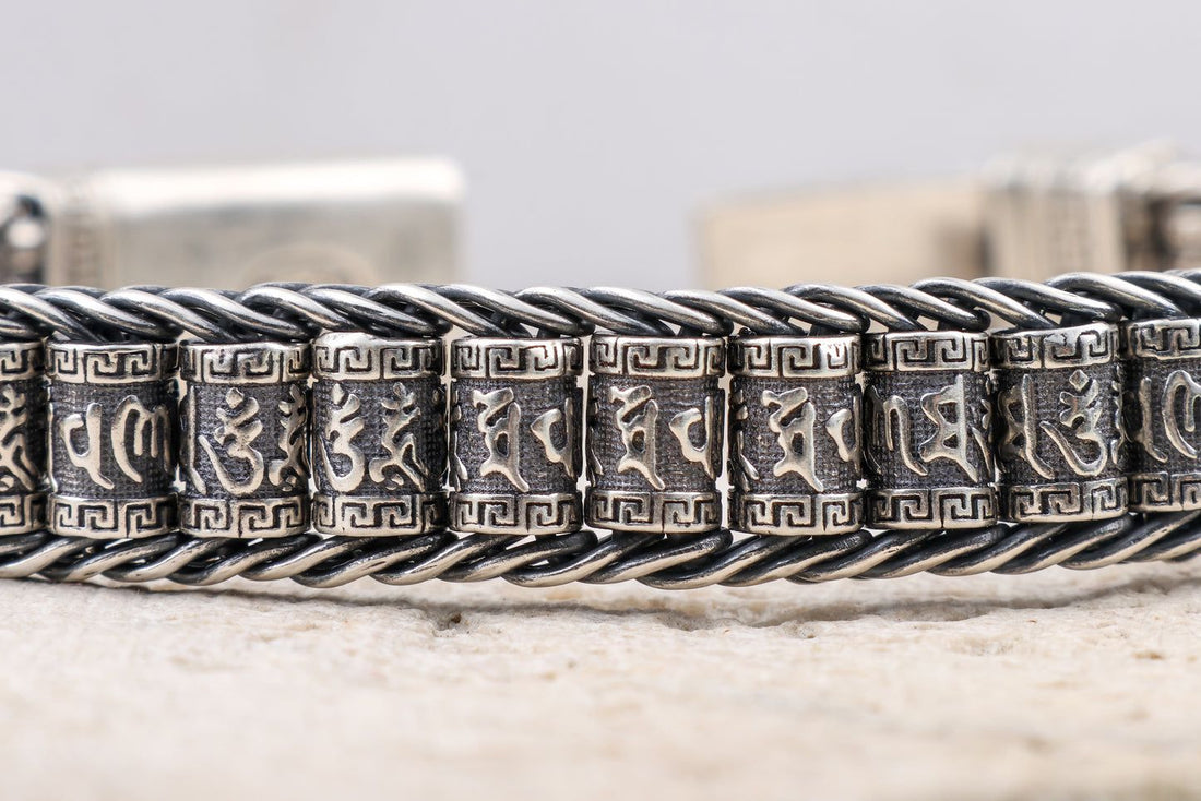 VajraSpirit™️ Buddhist Prayer Silver Wheel Bracelet
