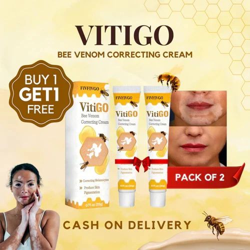 Fivfivgo™ BeeVenom Vitiligo ( 7 Days Result ) Treatment Cream- BUY 1 GET 1 FREE ⭐️⭐️⭐️⭐️ 4.9/5 Reviews