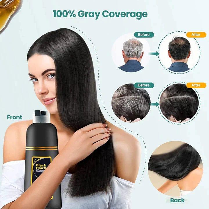 ✨The New-Black Hair Dye Shampoo Instant 3 in 1-100% Black Coverage (Buy 1 Get 1 Free😍)