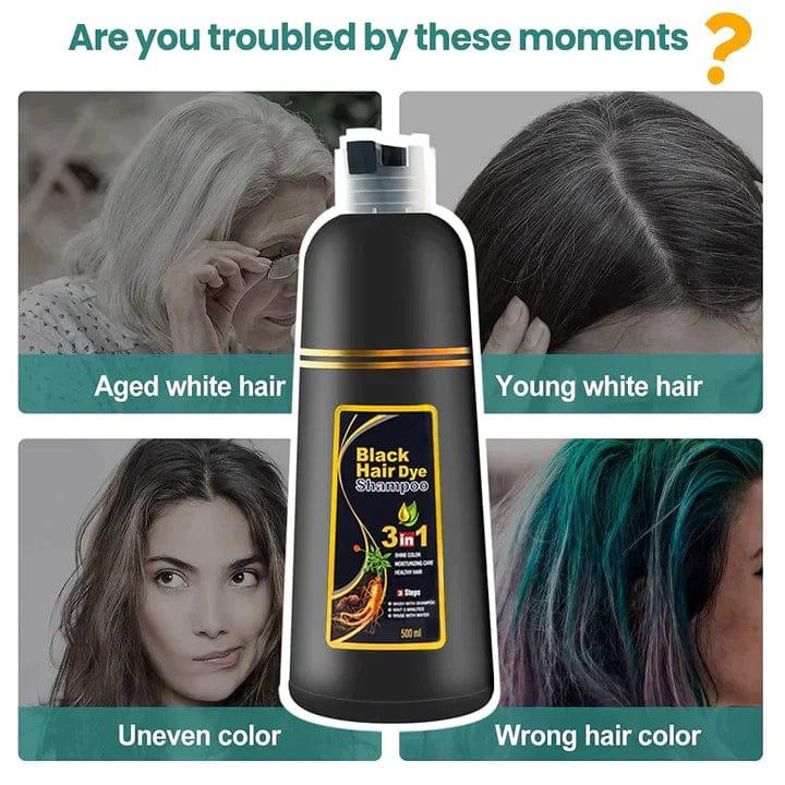 ✨The New-Black Hair Dye Shampoo Instant 3 in 1-100% Black Coverage (Buy 1 Get 1 Free😍)