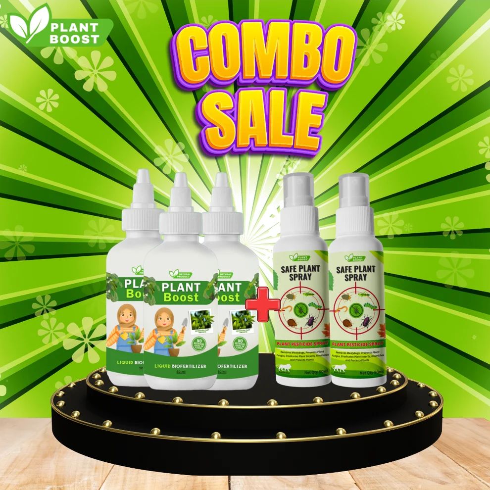 Natural Plant Care Combo - Plant Boost with Safe Plant Sprays ( Pack of 5 )