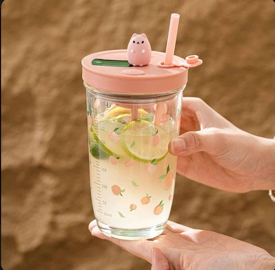 Self-Stirring Glass Sipper – Portable, Stylish, and Effortless Mixing 500ML