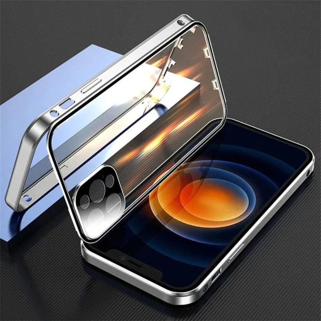 IPhone Exclusive Privacy Magnetic Glass Phone Case With 360° Protection