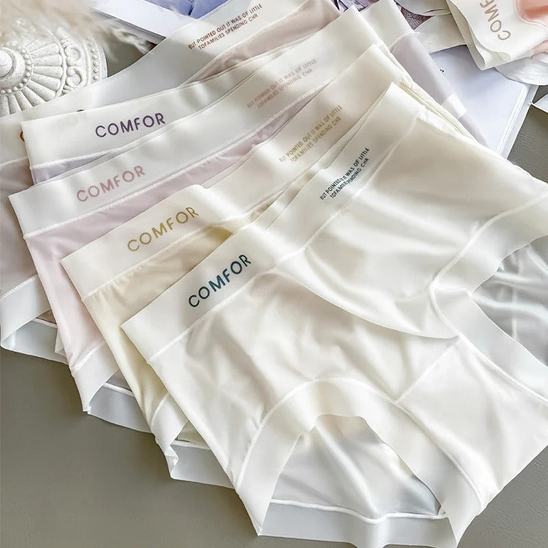 Ice Silk Ultra-Thin Breathable Seamless Womens Panties Multicolor (Pack of 5)