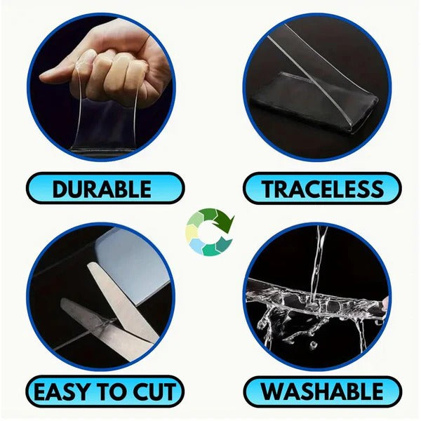 Double Sided Tape Heavy Duty Mounting Tape Two Sided Adhesive for Wall Hanging Decor Posters (Pack of 2)