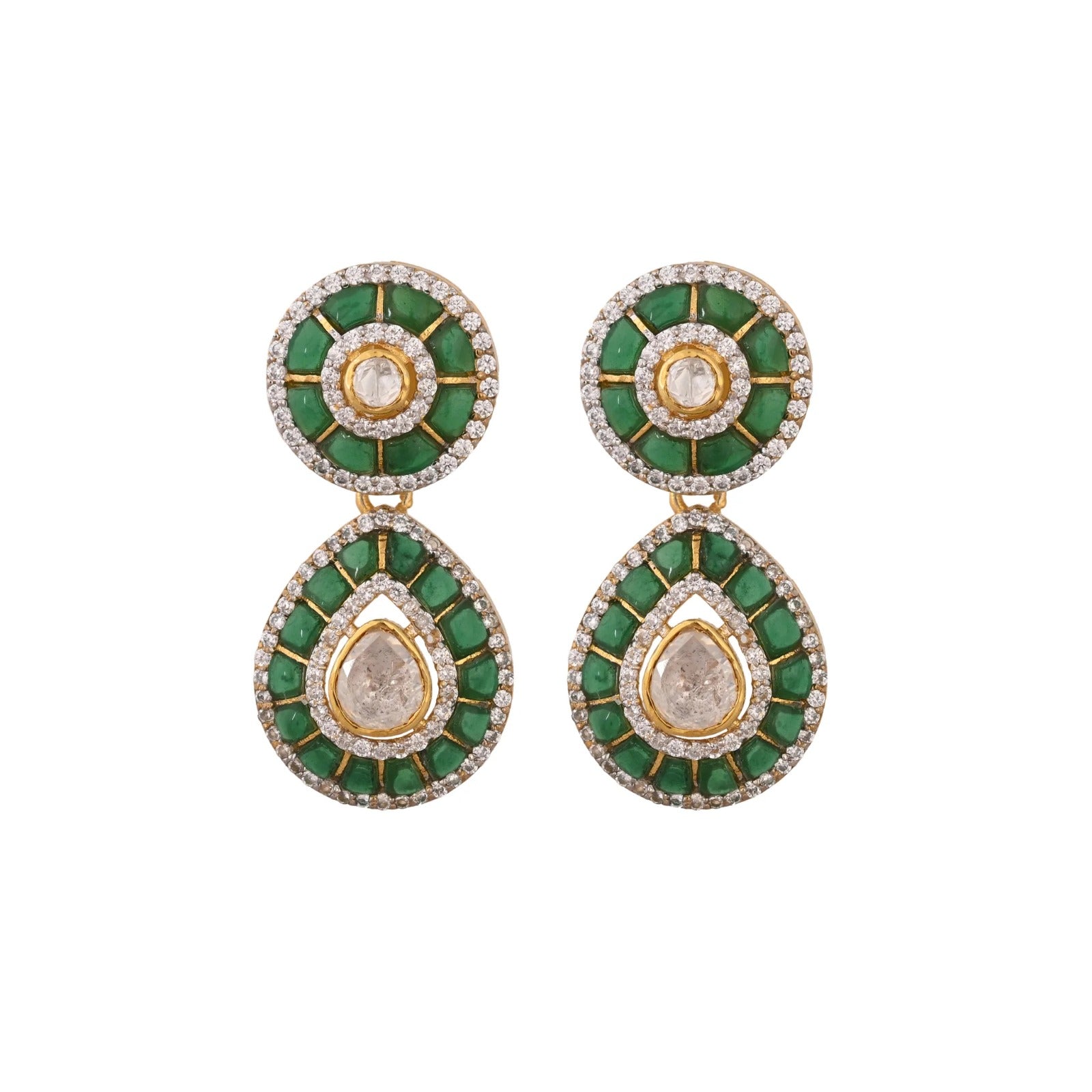 Traditional Red Beads Necklace Set with Polki/Kundan Pendant & Earrings – Wedding Jewelry