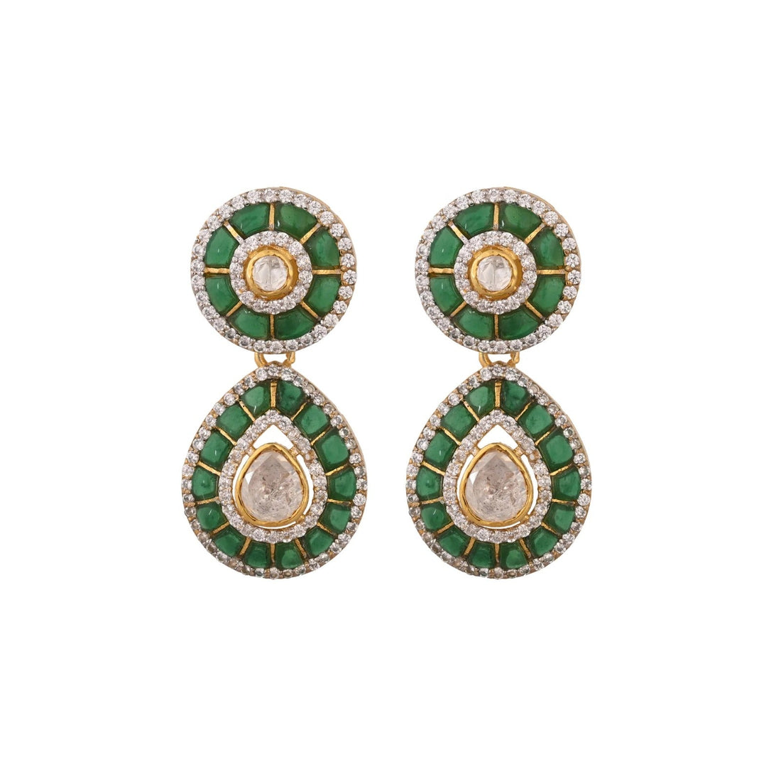 Traditional Red Beads Necklace Set with Polki/Kundan Pendant & Earrings – Wedding Jewelry