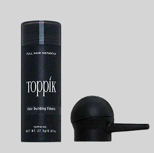 Toppik Hair Building Fibers, Keratin-Derived Fibres for Naturally Thicker Looking Hair, Cover bald spot - Black 27.5 gm with Spray Applicator, Combo Pack