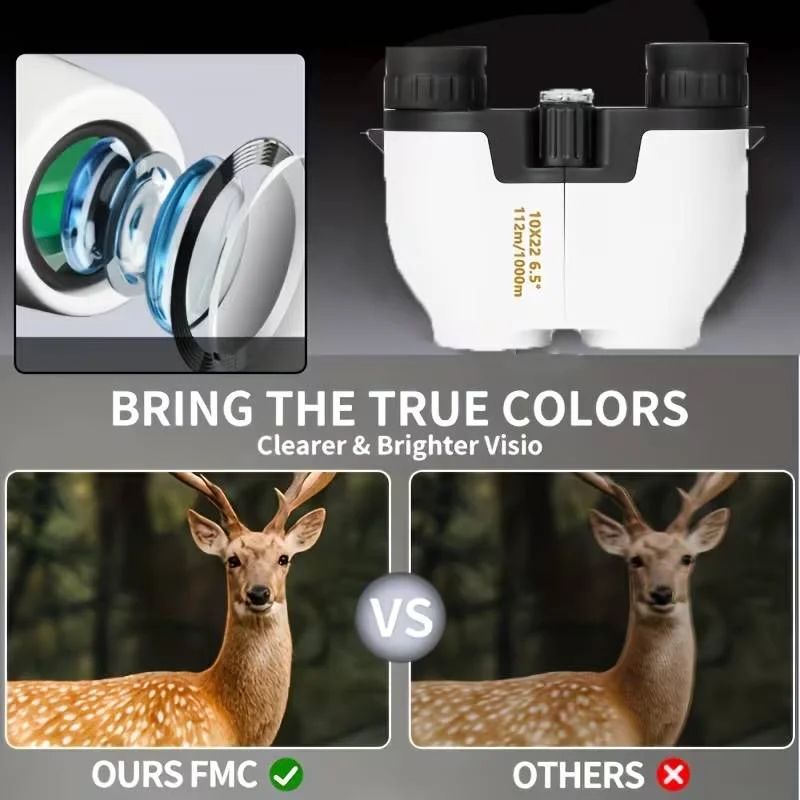 10x22 Zoom Power Compact Small Binocular