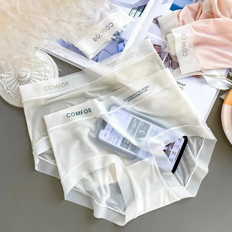 Ice Silk Ultra-Thin Breathable Seamless Womens Panties Multicolor (Pack of 5)