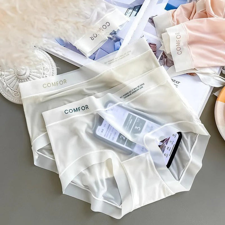 Ice Silk Ultra-Thin Breathable Seamless Womens Panties Multicolor (Pack of 5)