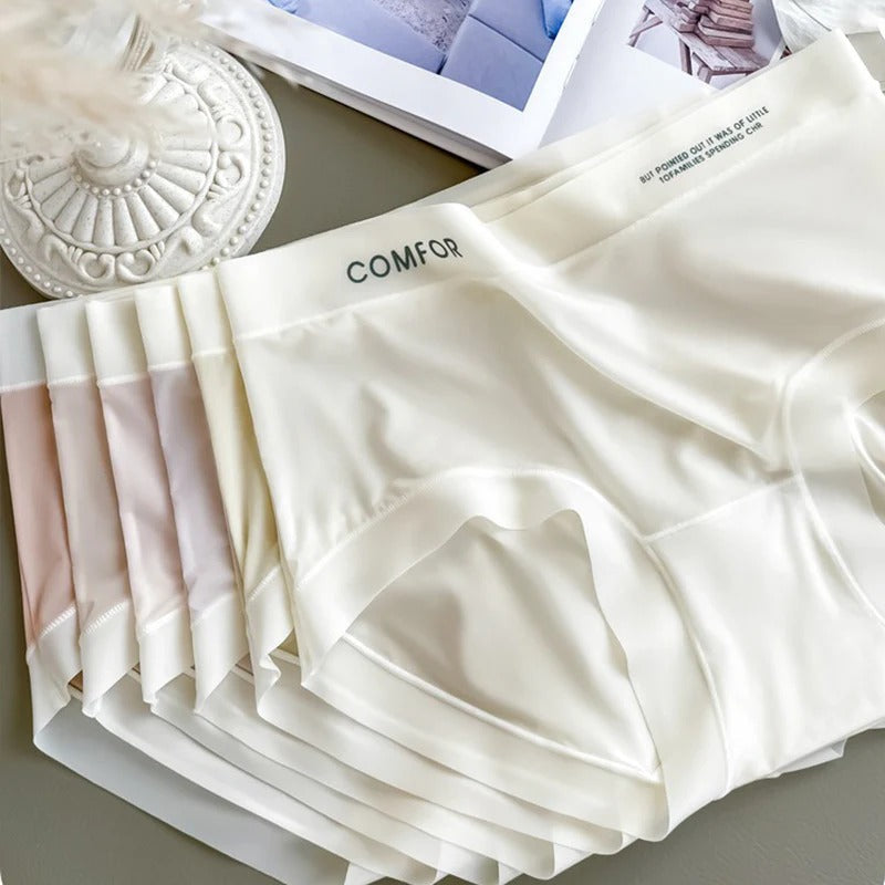 Ice Silk Ultra-Thin Breathable Seamless Womens Panties Multicolor (Pack of 5)