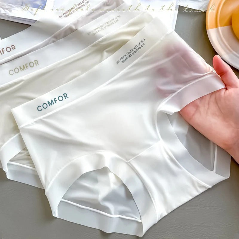 Ice Silk Ultra-Thin Breathable Seamless Womens Panties Multicolor (Pack of 5)