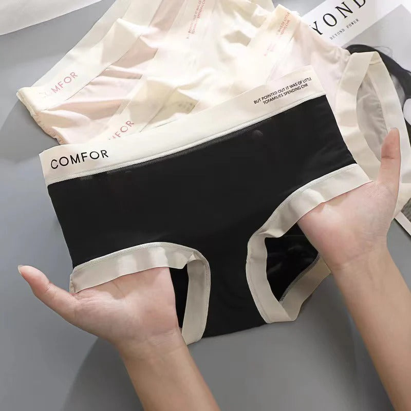 Ice Silk Ultra-Thin Breathable Seamless Womens Panties Multicolor (Pack of 5)