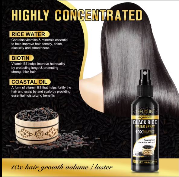 SEFUDUN Organic Black Rice Water for Hair Growth Spray- BUY 1 GET 1 FREE