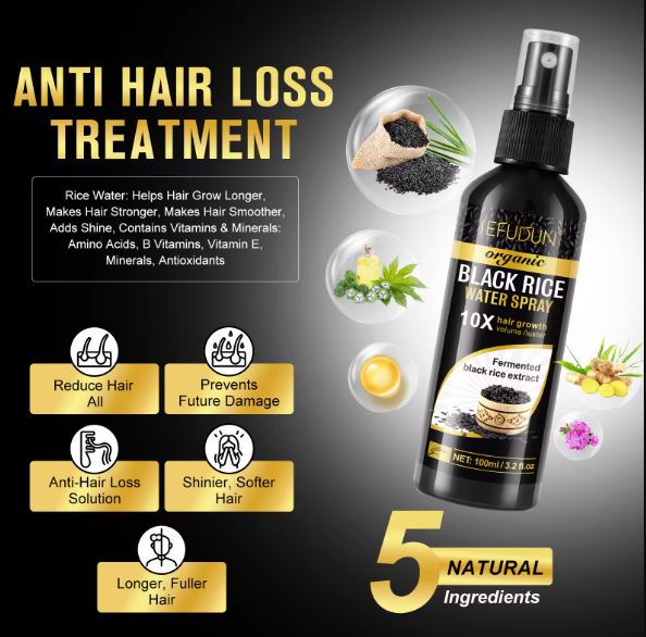 SEFUDUN Organic Black Rice Water for Hair Growth Spray- BUY 1 GET 1 FREE