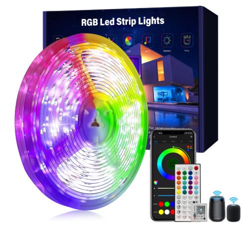 Smart Voice Control Led Lights for All Space 100ft, Wi-Fi RGB Led Strip Lights Compatible with Alexa and Google Assistant, Led Light Strip Music Sync 16 Million Colors Lights for Home Decor